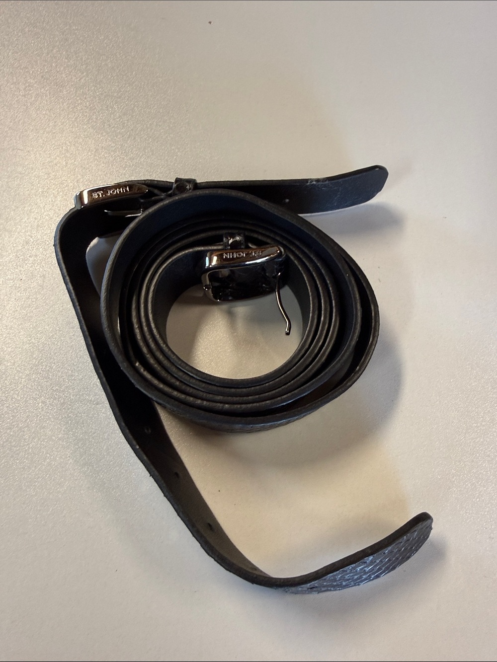 ST. JOHN Men's Double Buckle Wrap Belt